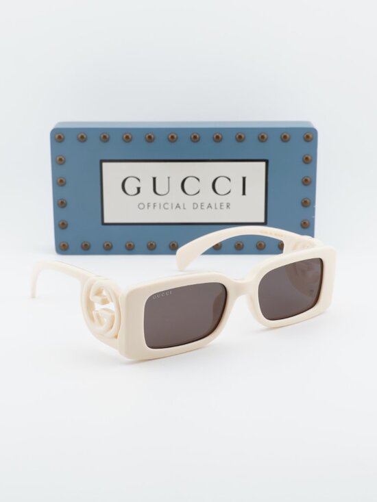 Gucci GG1325S 002 Square Sunglasses - Ivory\\Grey main image 8